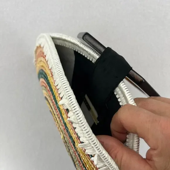 EUGENIA KIM Bag Luna Clutch Rainbow Straw Bracelet Handbag Yellow - Picture 7 of 10